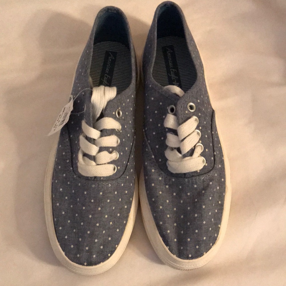 Blue Polka Dot Canvas Shoes